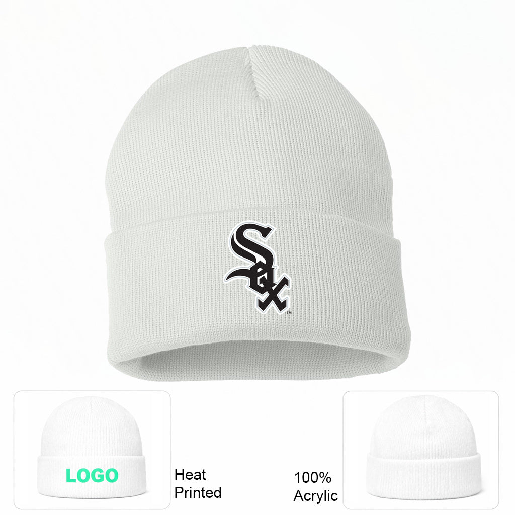 MLB Chicago White Sox Beanie Hat - White
