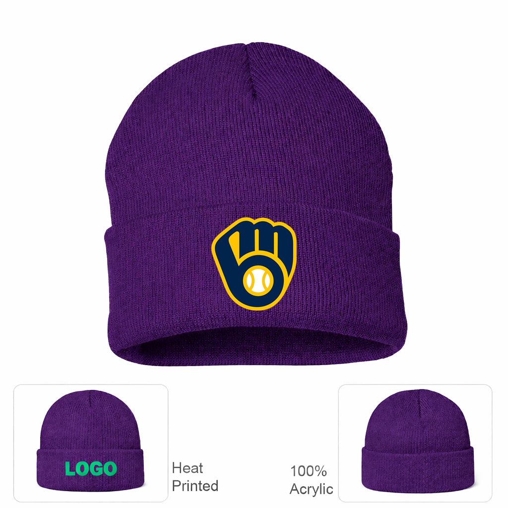 MLB Milwaukee Brewers Beanie Hat - Purple
