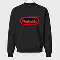Men's Nintendo Embroidery Crewneck Sweatshirt - Black