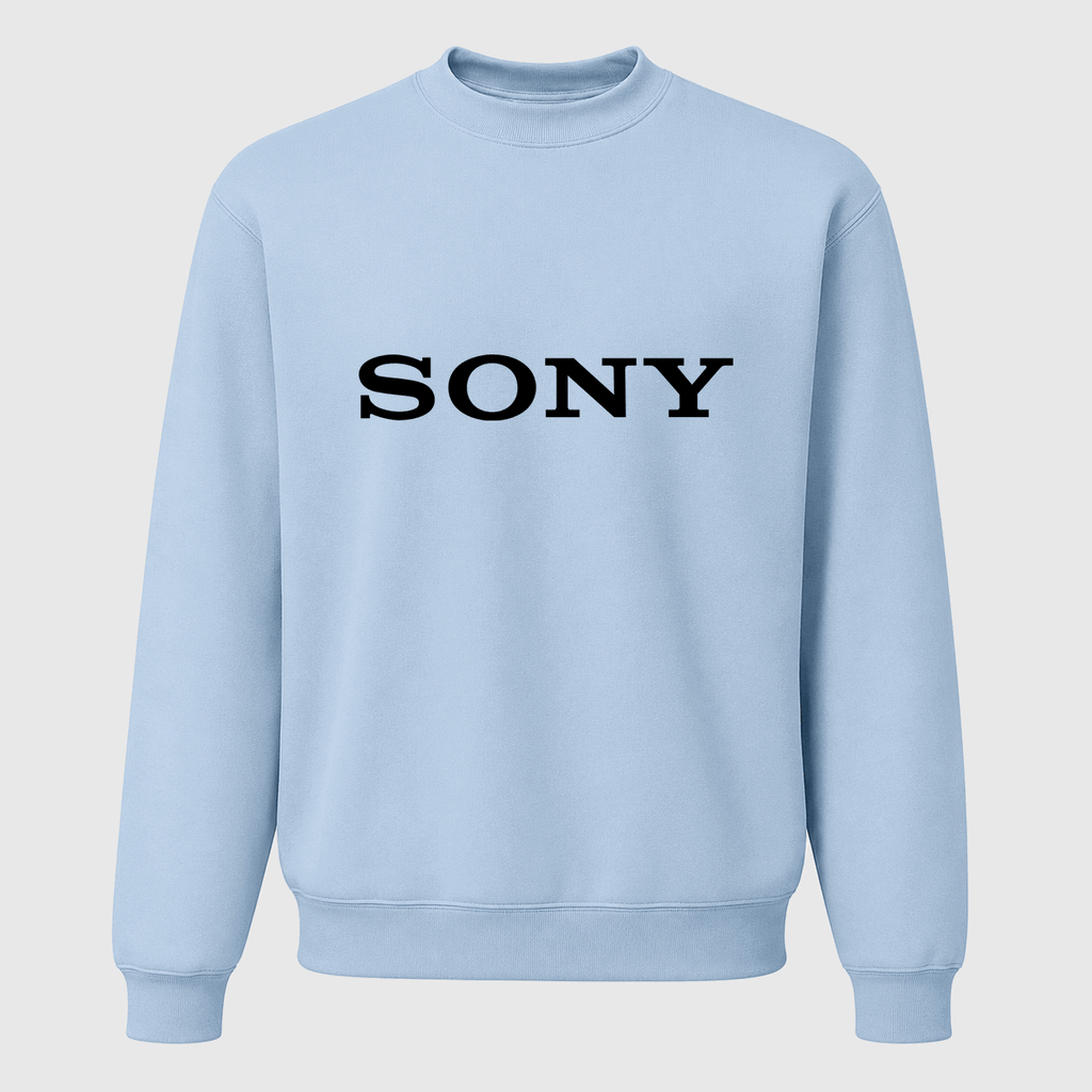 Men's Sony Black Logo Crewneck Sweatshirt - Sky Blue