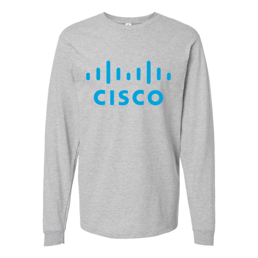 Men's Cisco Long sleeves Cotton Blend T-Shirt - Gray