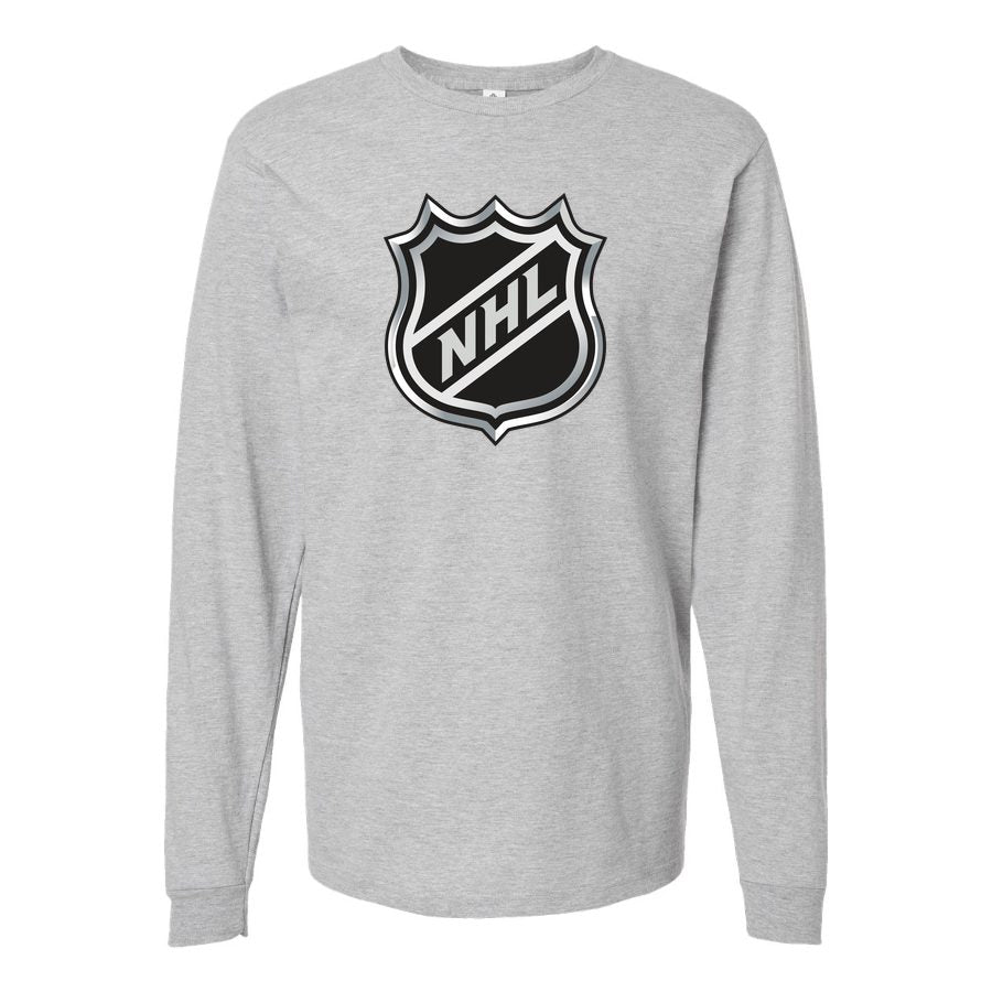 Men's NHL Shield Long sleeves Cotton Blend T-Shirt - Gray