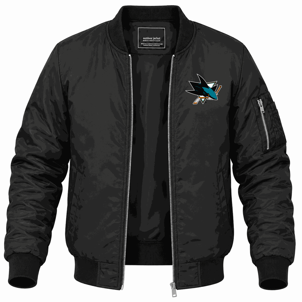 Men's San Jose Sharks Lightweight Bomber Jacket - Black