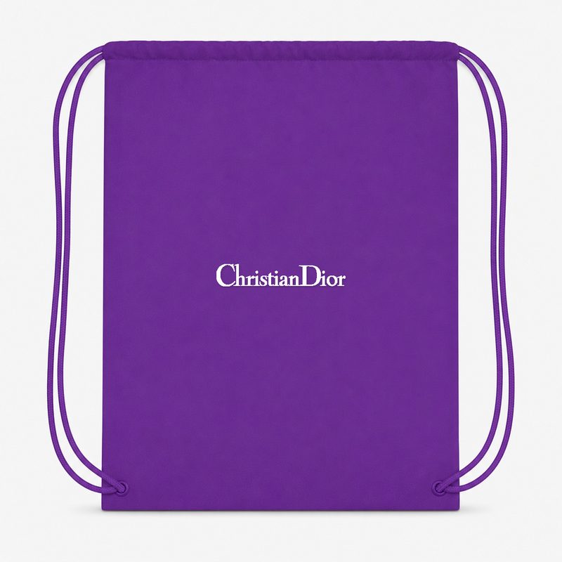 Dior White Alternate Drawstring Bag - Purple