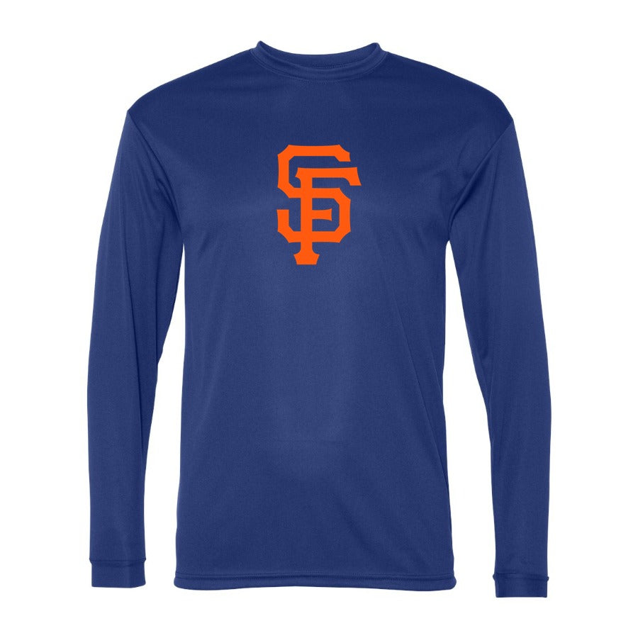 Men's San Francisco Giants Polyester Long Sleeve T-Shirt - Blue