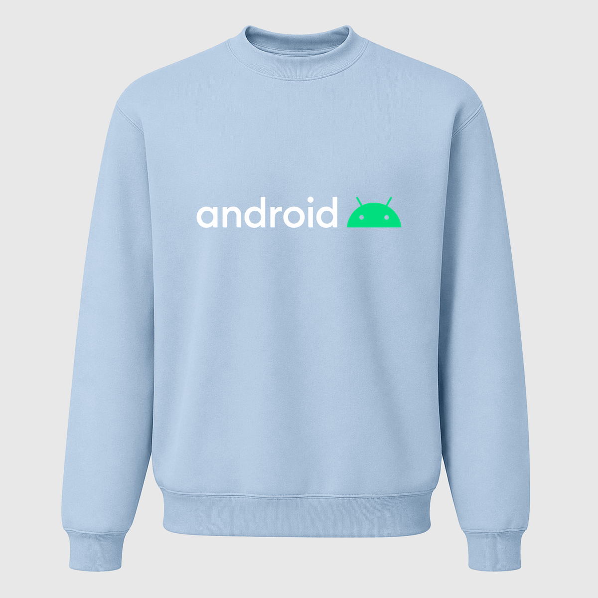 Men's Android White Logo Crewneck Sweatshirt - Sky Blue