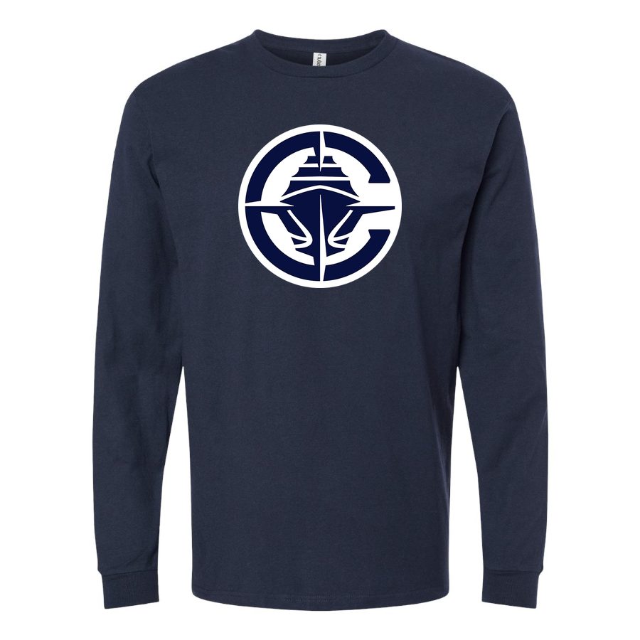 Men's Los Angeles Clippers Long sleeves Cotton Blend T-Shirt - Navy
