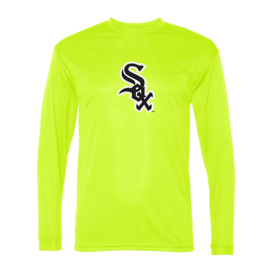 Men's Chicago White Sox Polyester Long Sleeve T-Shirt - Safety Yellow