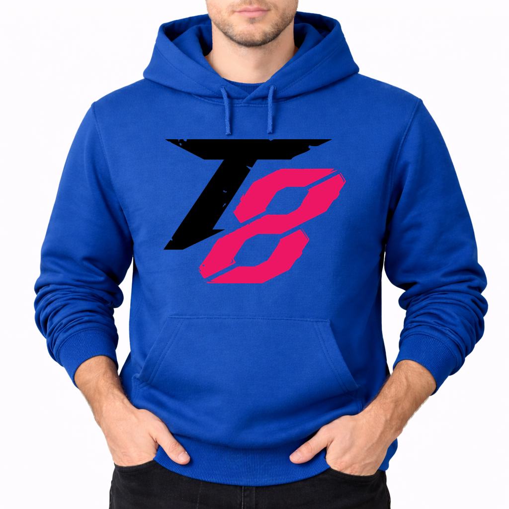 Men's Tekken 8 Black Logo Pullover Hoodie - Blue