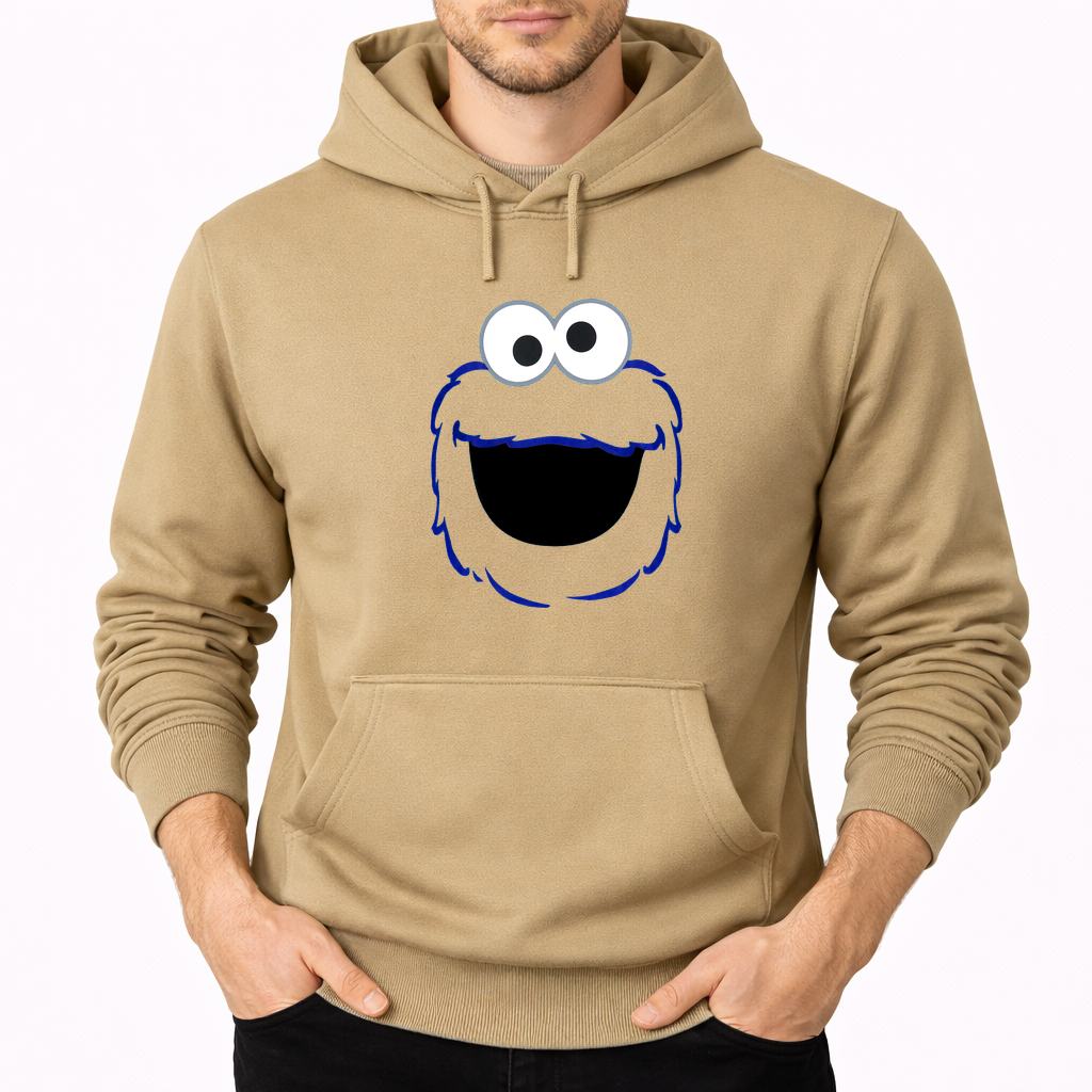 Men's Cookie Monster Pullover Hoodie - Tan