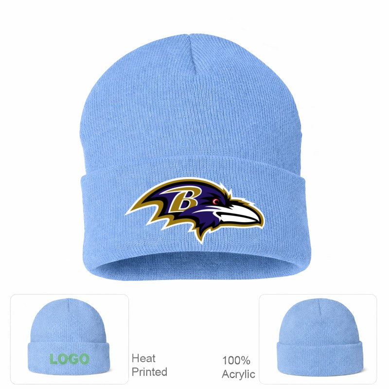 Baltimore Ravens Sky Blue Beanie Hat