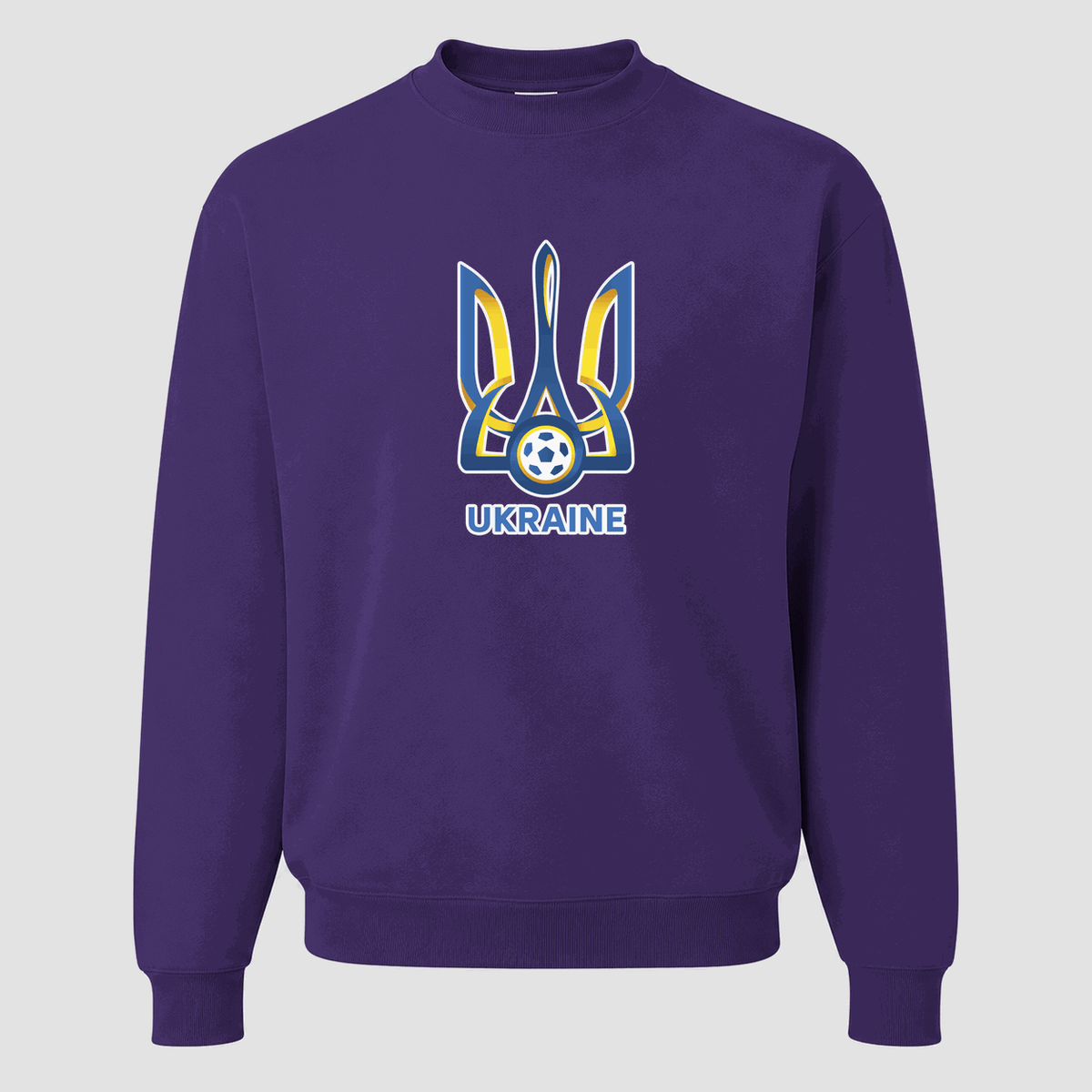 Men's Ukraine National Football Team Crewneck Sweatshirt - Purple