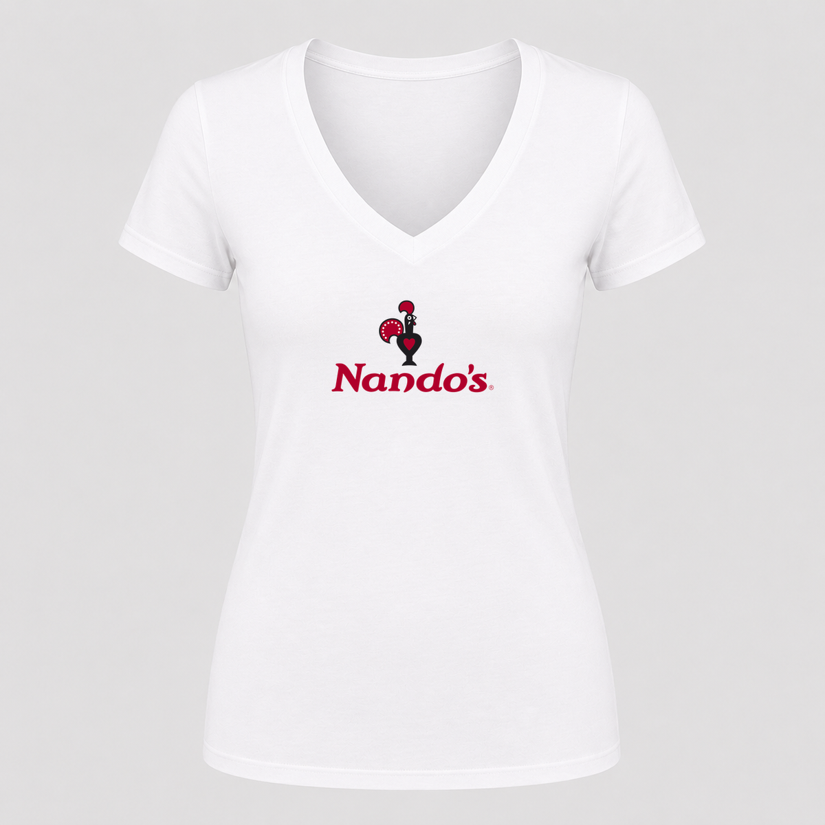 Women's Nando’s V Neck T-Shirt in white