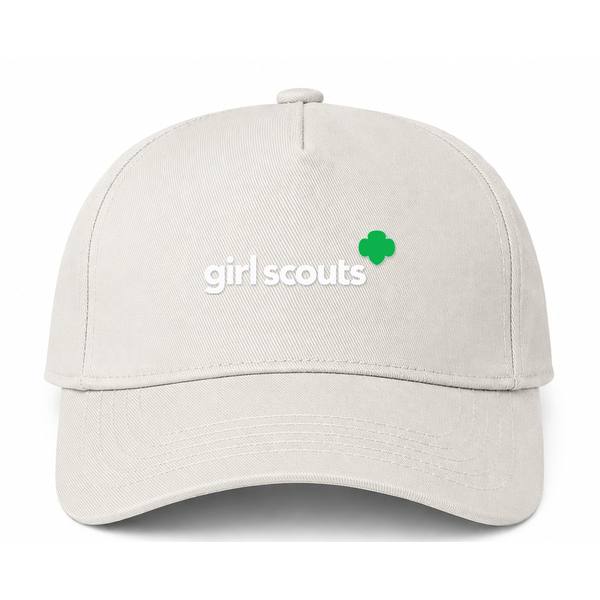 Girl Scouts White Logo Beige Dad Baseball Cap Hat