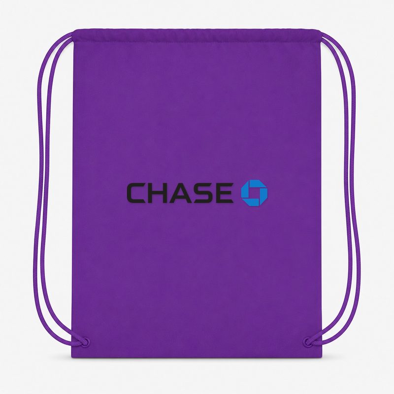 Chase Black Drawstring Bag - Purple