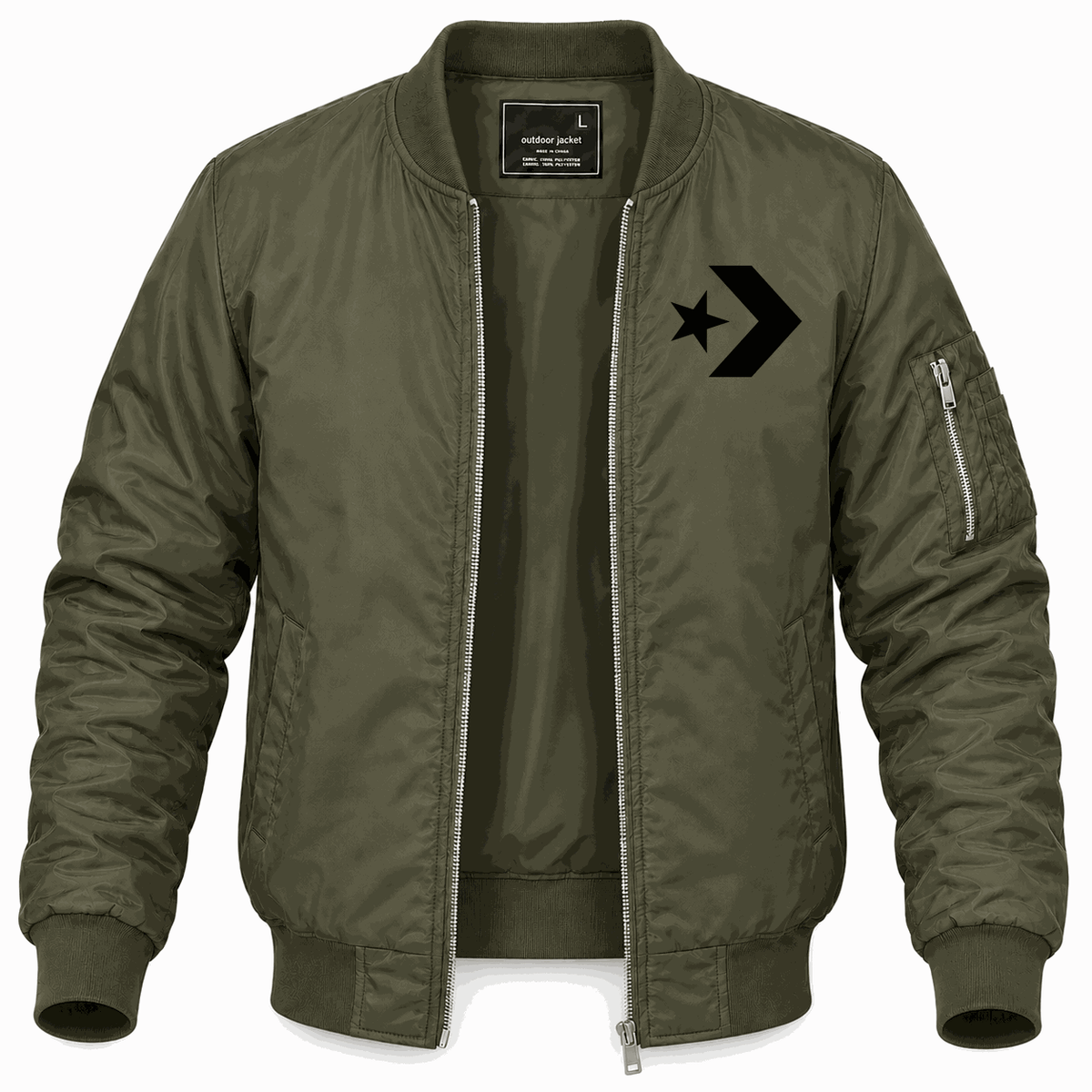 Men's Converse Lightweight Bomber Jacket - Army Green