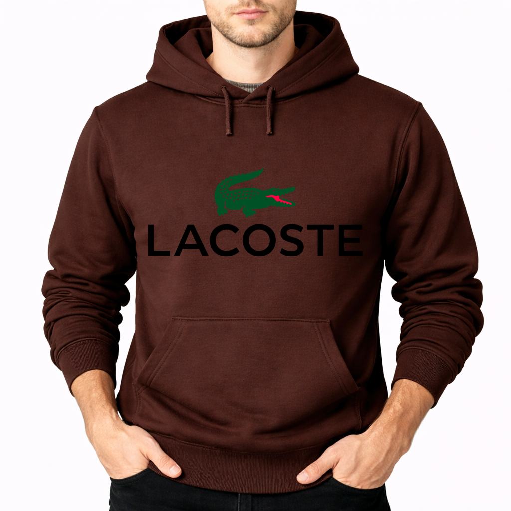 Men's Lacoste Pullover Hoodie - Brown