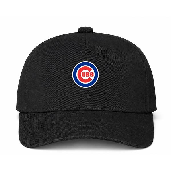 Chicago Cubs MLB Logo Black Dad Baseball Cap Hat