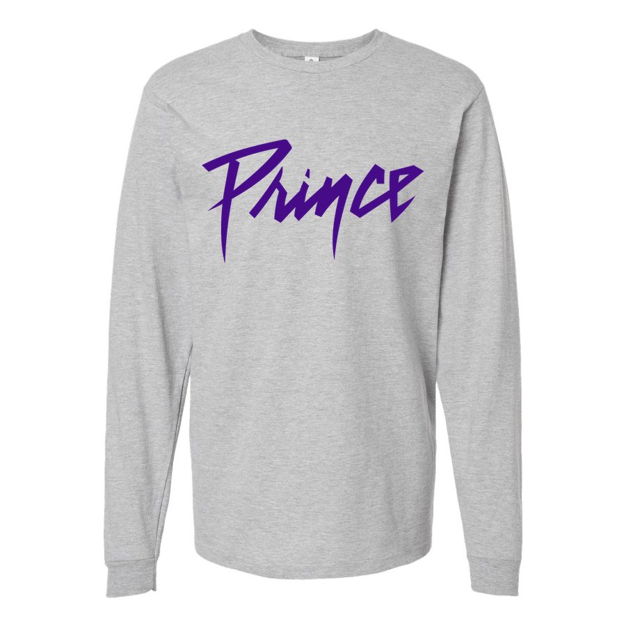Men's Prince-Logo-768x432 Long sleeves Cotton Blend T-Shirt - Gray