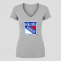 Women's New York Rangers V Neck T-Shirt in gray