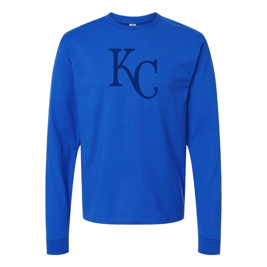 Men's Kansas City Royals Long sleeves Cotton Blend T-Shirt - Blue