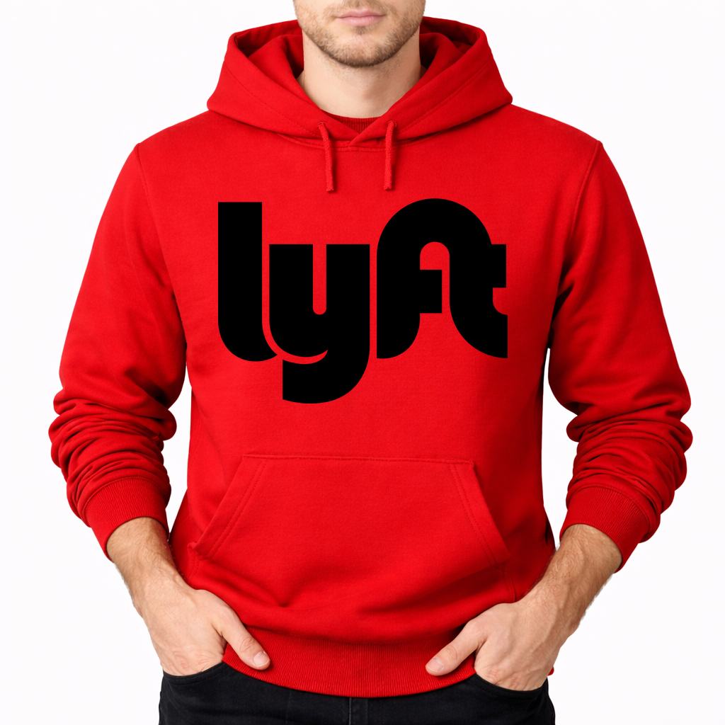Men's Lyft Black Pullover Hoodie - Red