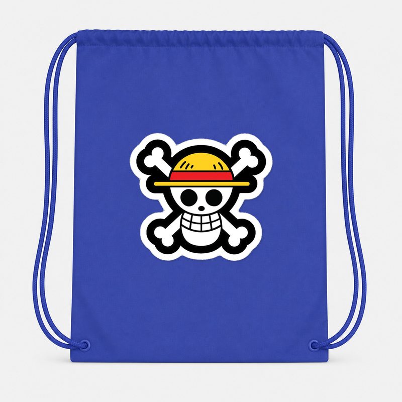 StrawHat Luffy Cartoon Drawstring Bag - Blue