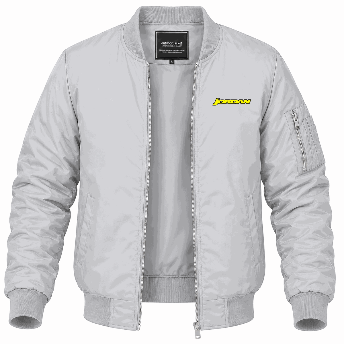 Men's Jordan Grand Prix Lightweight Bomber Jacket - Gray