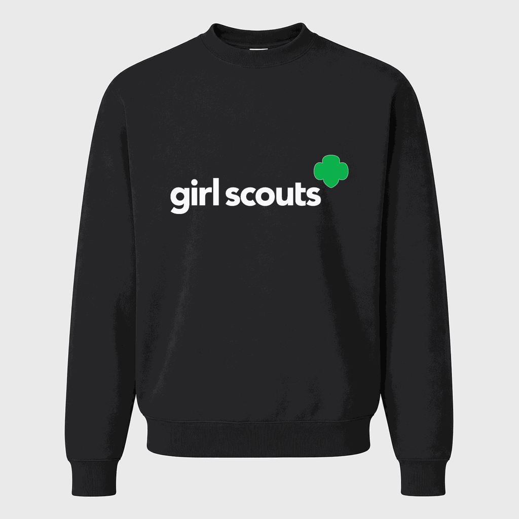 Men's Girl Scouts White Logo Crewneck Sweatshirt - Black