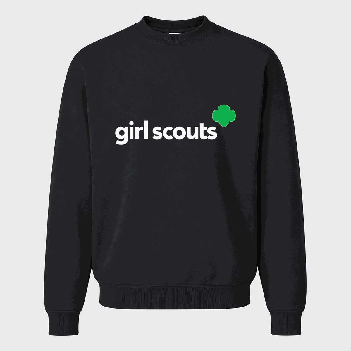 Men's Girl Scouts White Logo Crewneck Sweatshirt - Black