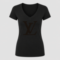 Women's Louis Vuitton V Neck T-Shirt in black