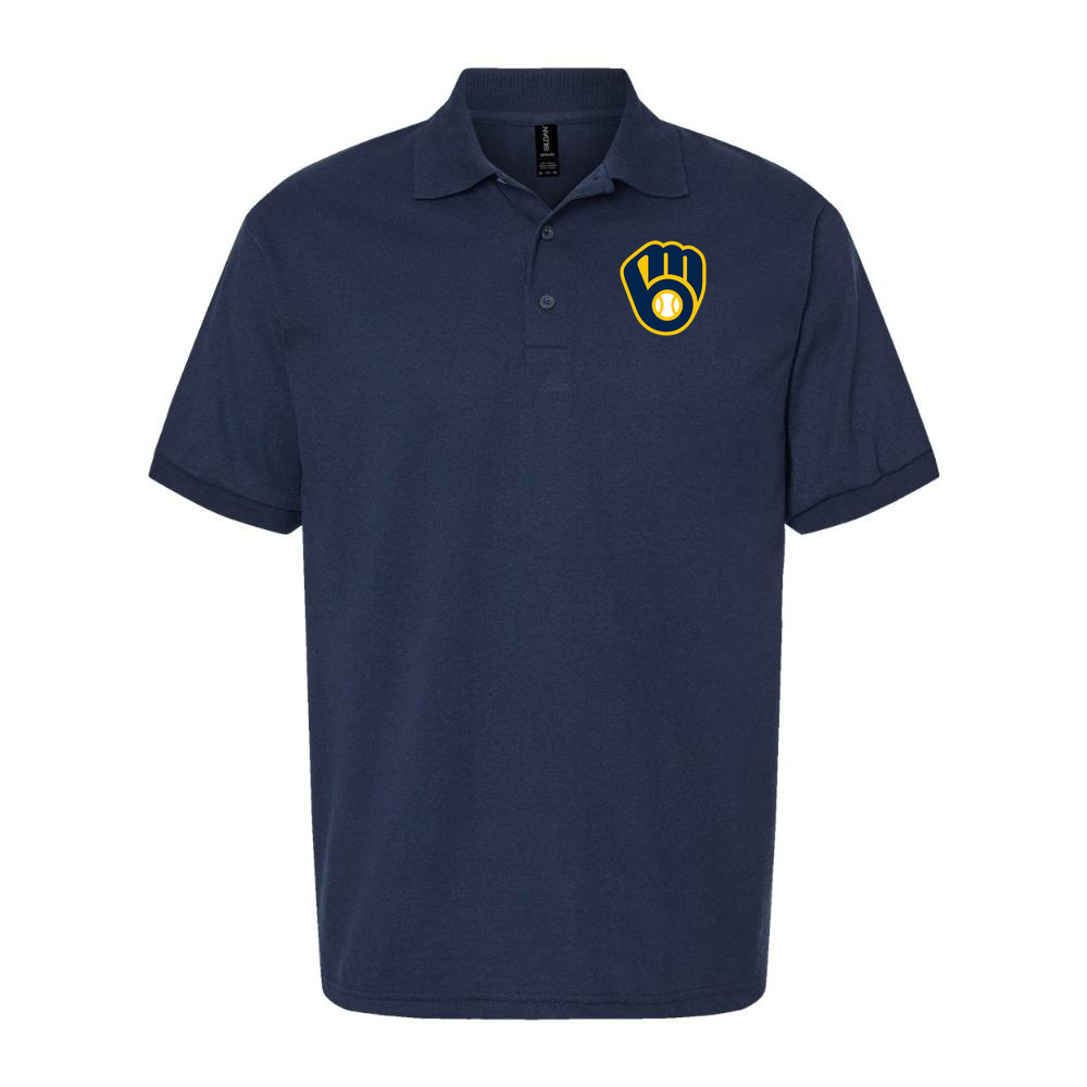 Men's Milwaukee Brewers Dry Blend Polo - Navy