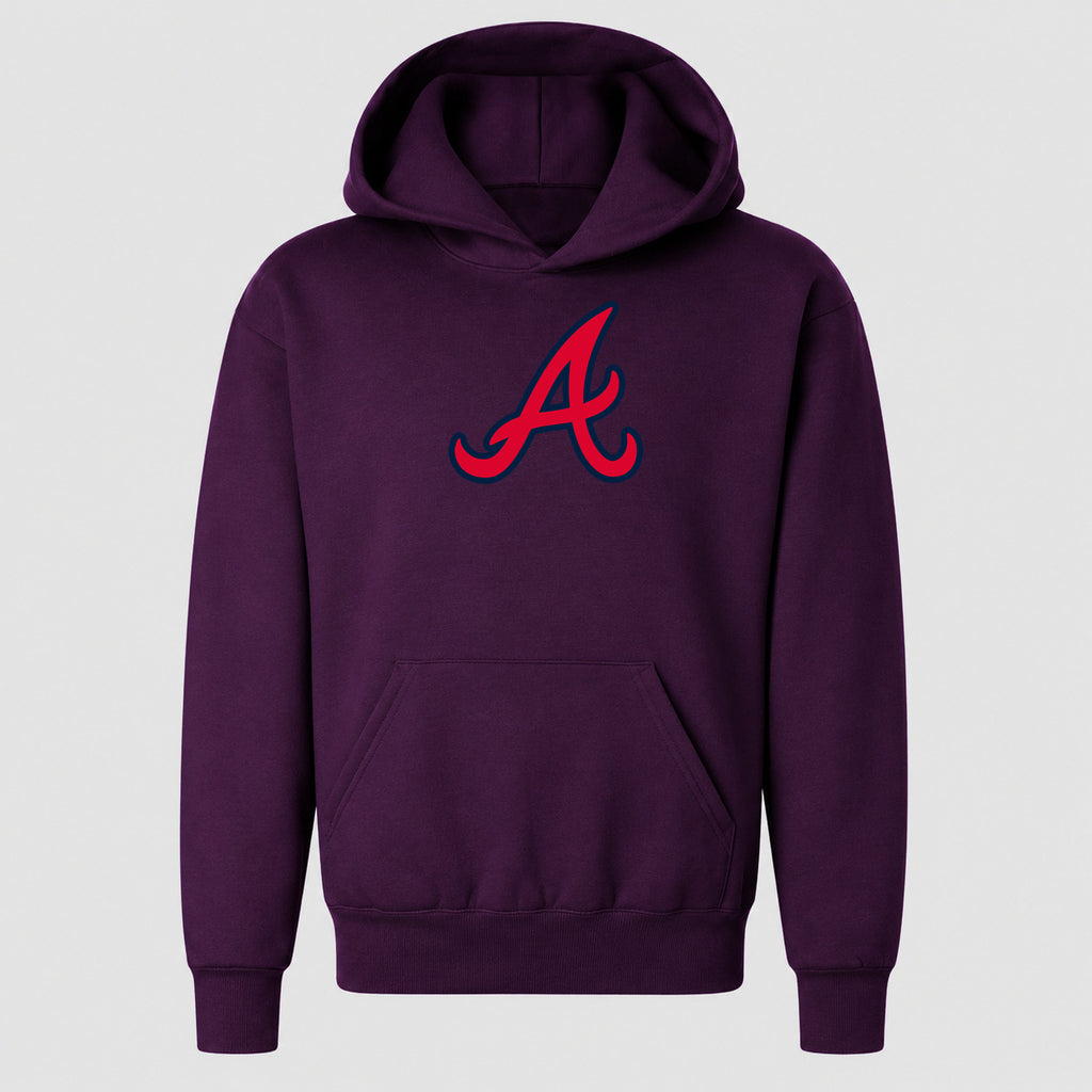 Youth Atlanta Braves Pullover Hoodie - Purple
