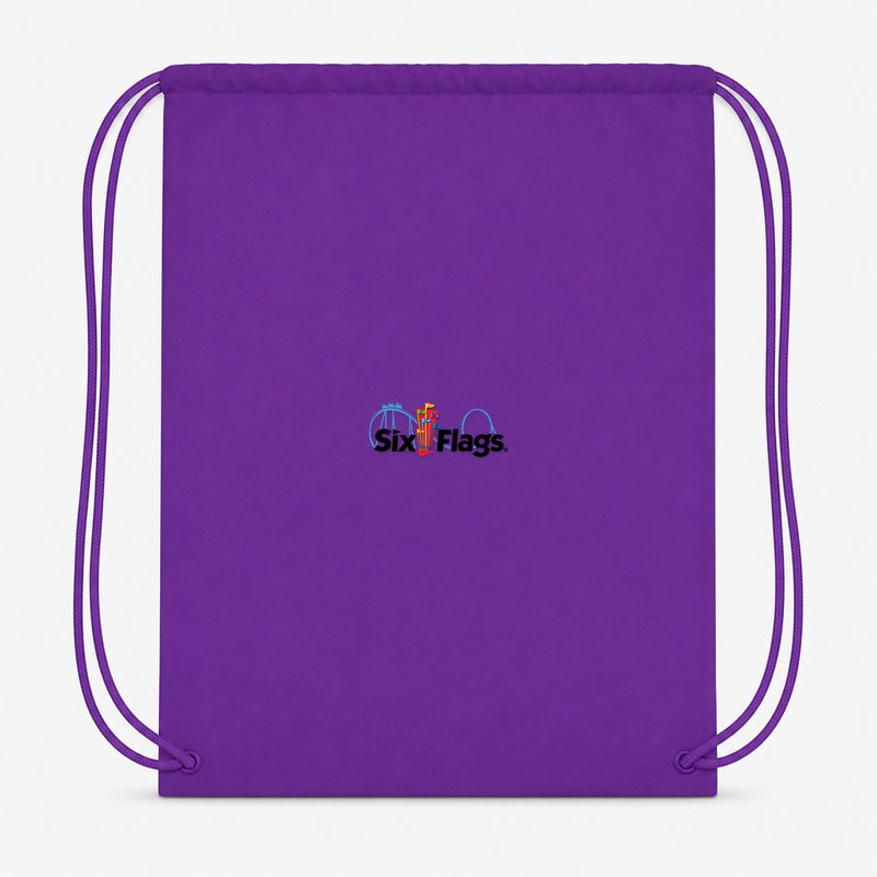 Six Flags Drawstring Bag - Purple