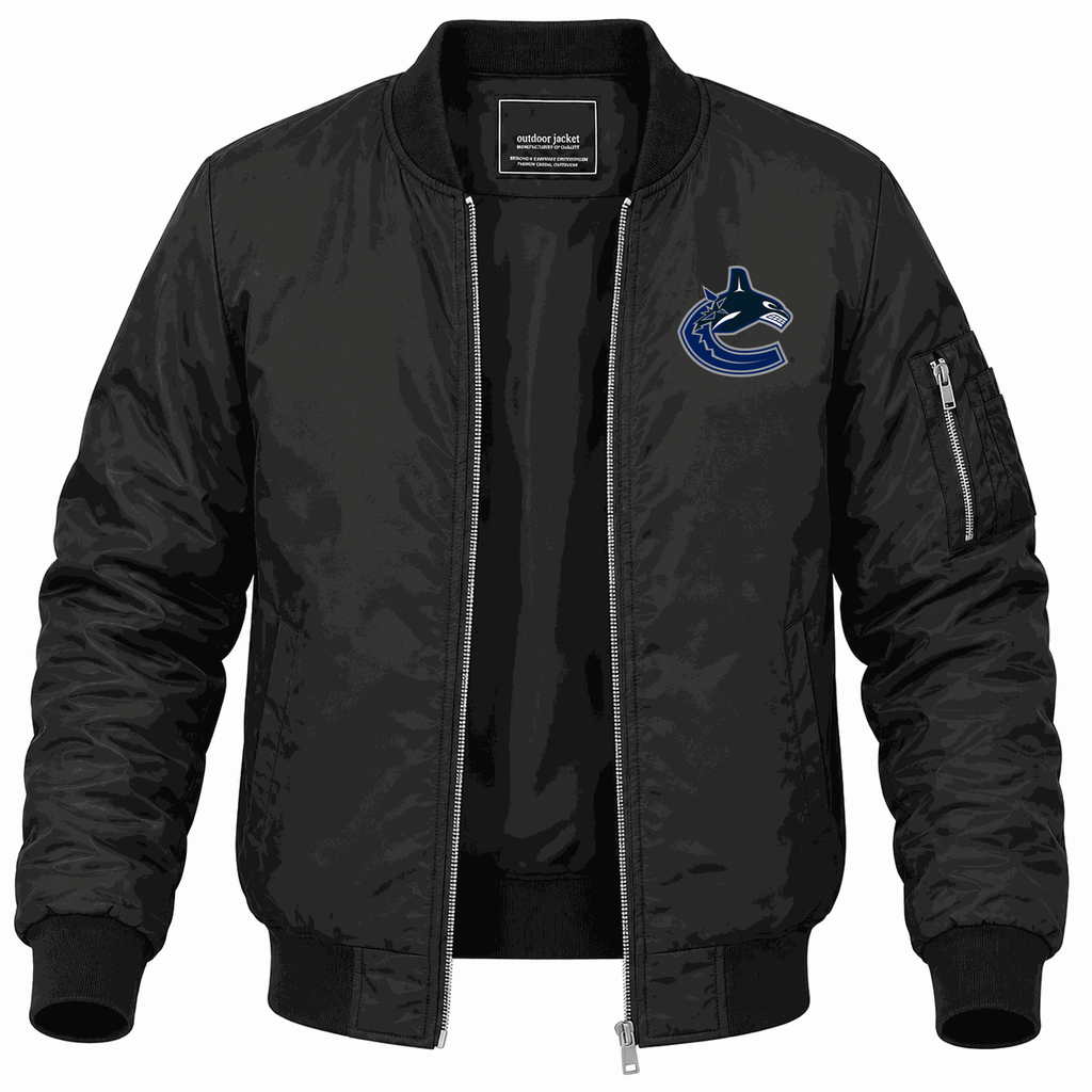 Men's Vancouver Canucks Lightweight Bomber Jacket - Black