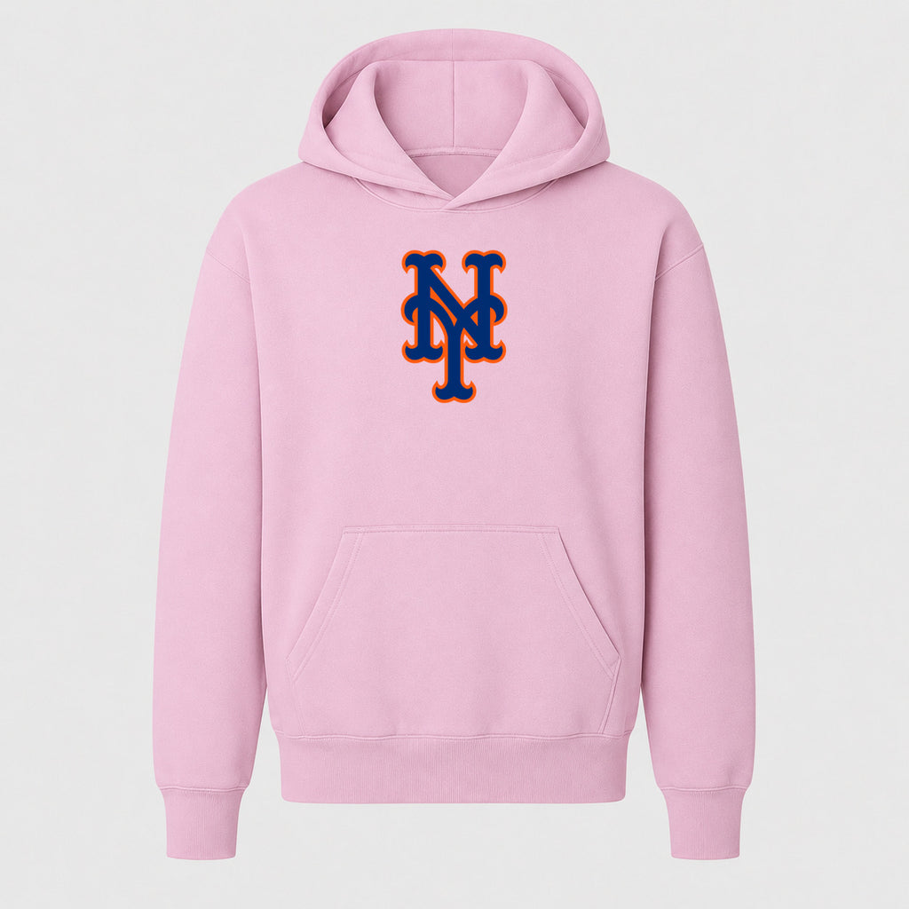 Youth New York Mets Pullover Hoodie - Light Pink