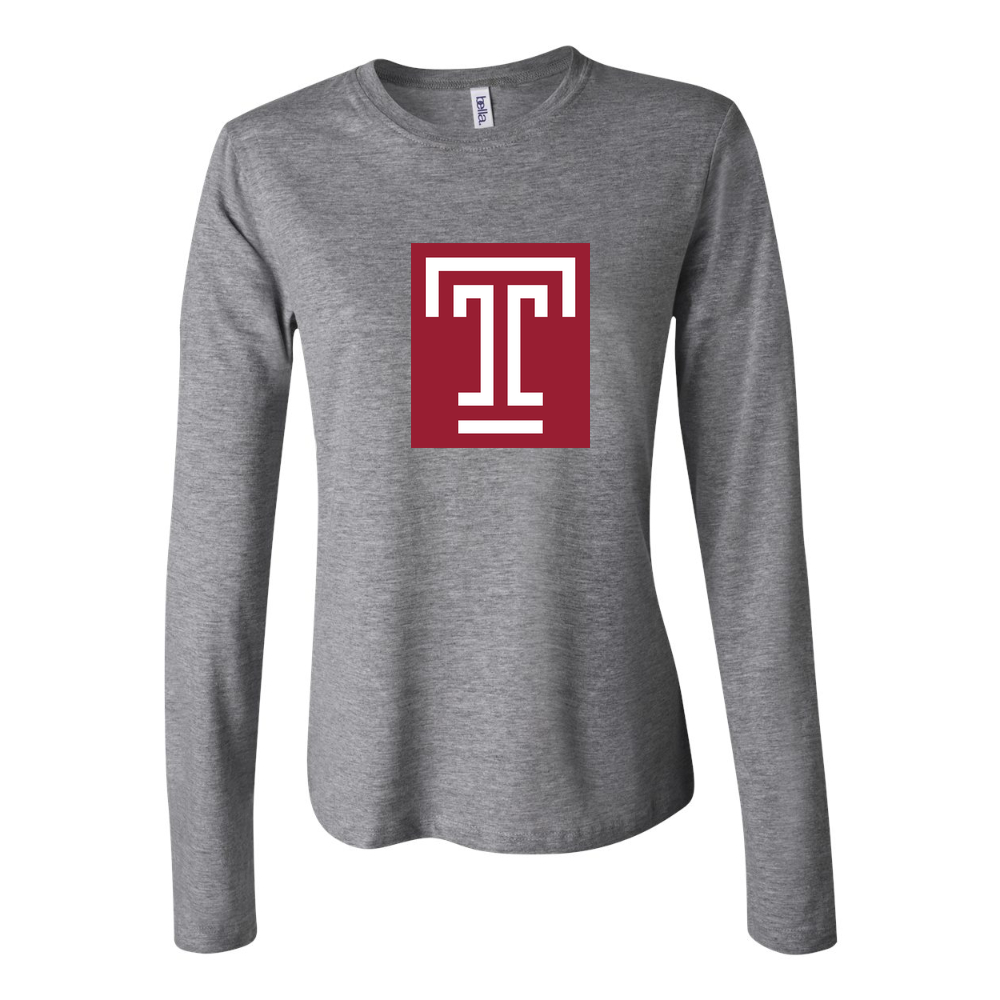 Women's Temple Owls Long Sleeve T-Shirt - Gray