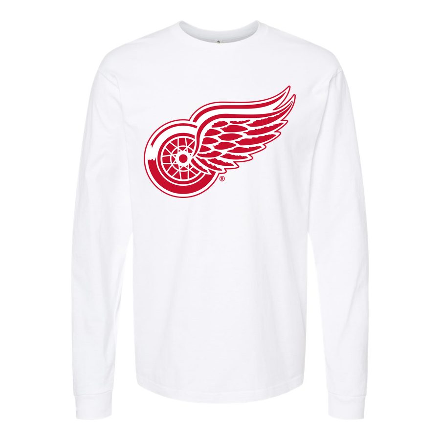 Men's Detroit Red Wings Long sleeves Cotton Blend T-Shirt - White