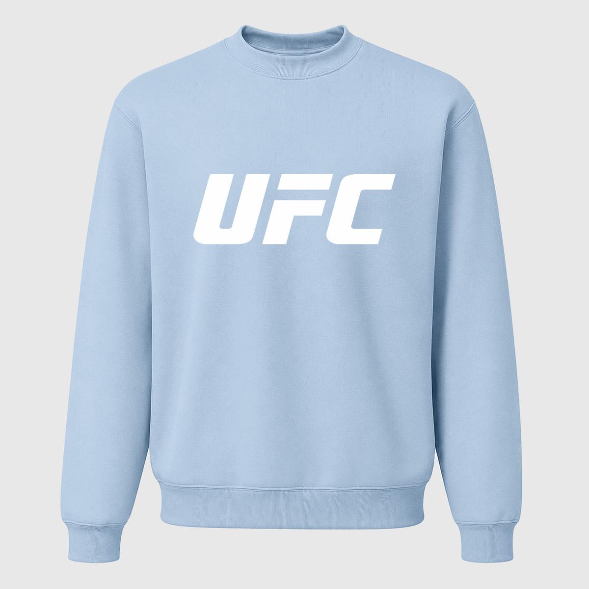 Men's UFC White Logo Crewneck Sweatshirt - Sky Blue