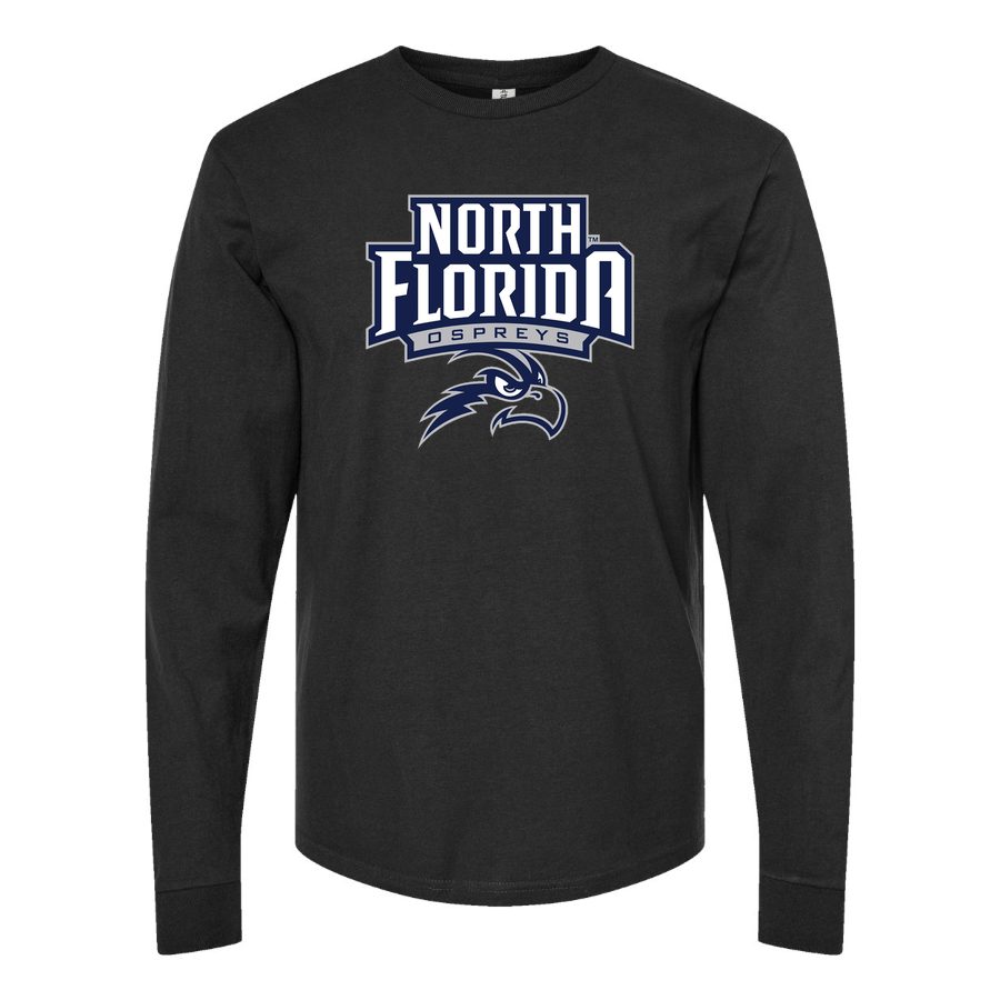 Men's UNF Ospreys Logo Long sleeves Cotton Blend T-Shirt - Black