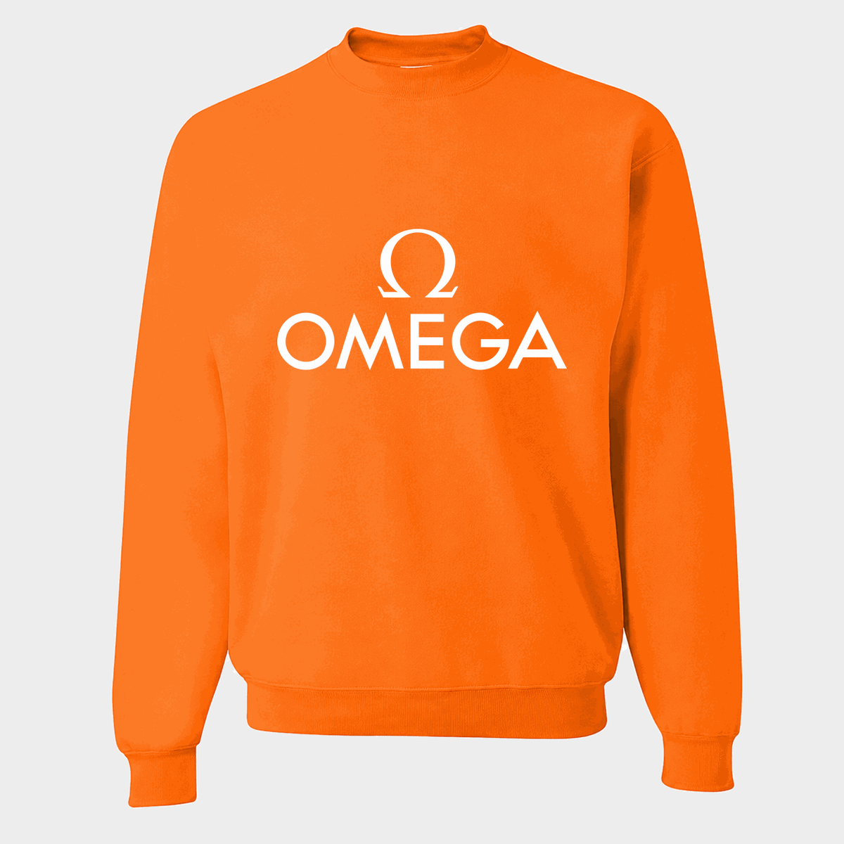Men's Omega White Logo Crewneck Sweatshirt - Orange
