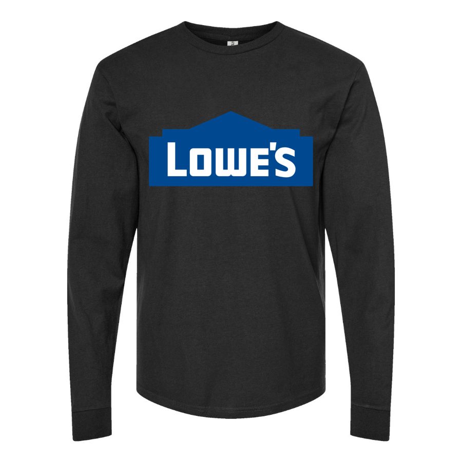 Men's Lowes-logo-500x281-min Long sleeves Cotton Blend T-Shirt - Black