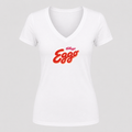Women's Eggo V Neck T-Shirt in white