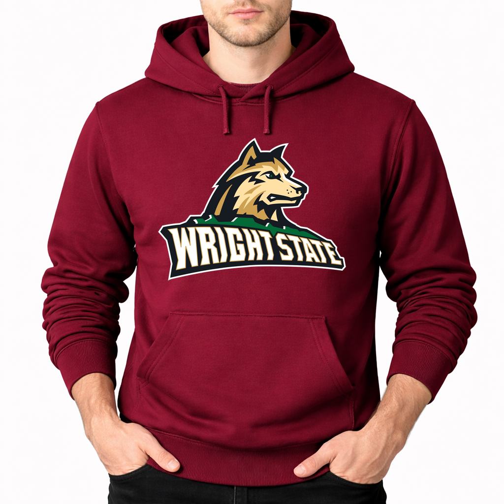 Men's Wright State Raiders Pullover Hoodie - Burgundy