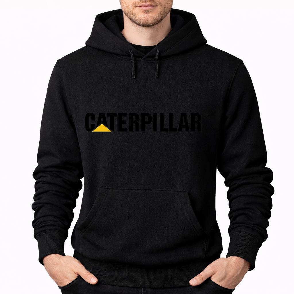 Men's Caterpillar Black Pullover Hoodie - Black