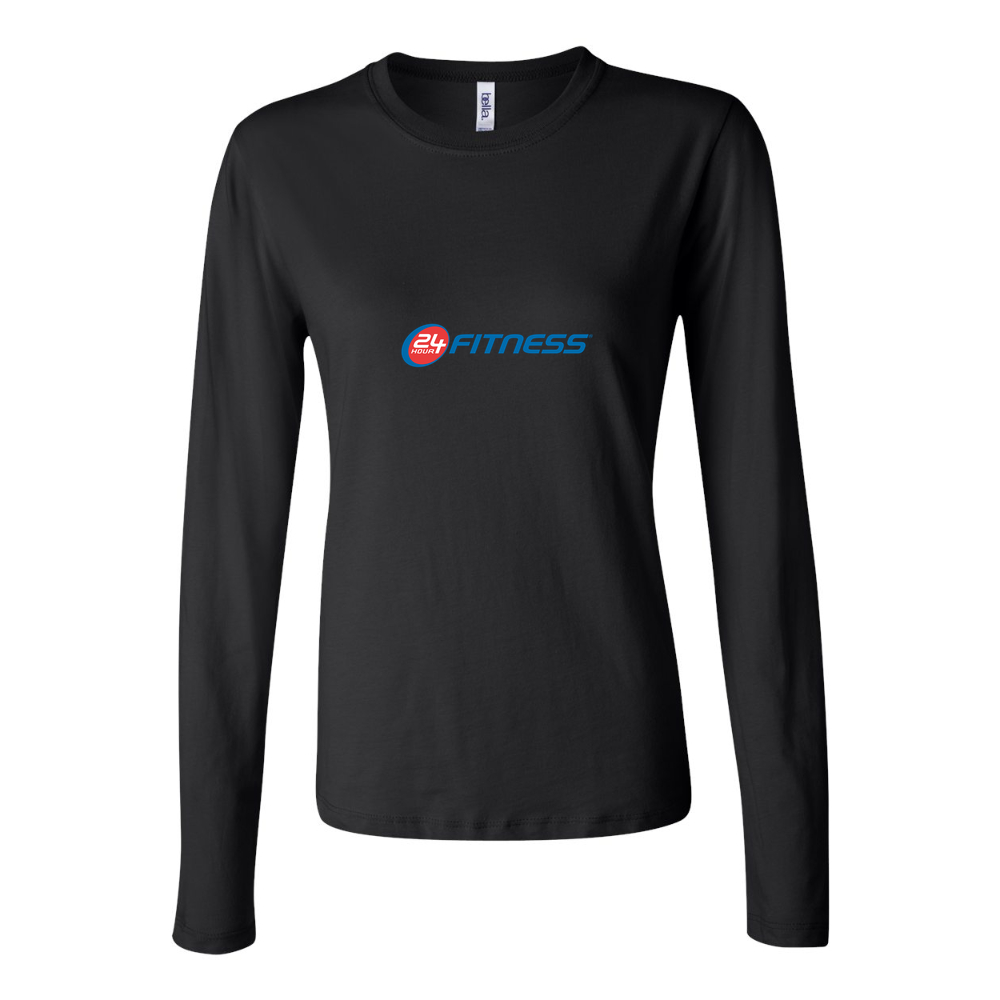 Women's 24 Hour Fitness logo 1536x901 Long Sleeve T-Shirt - Black