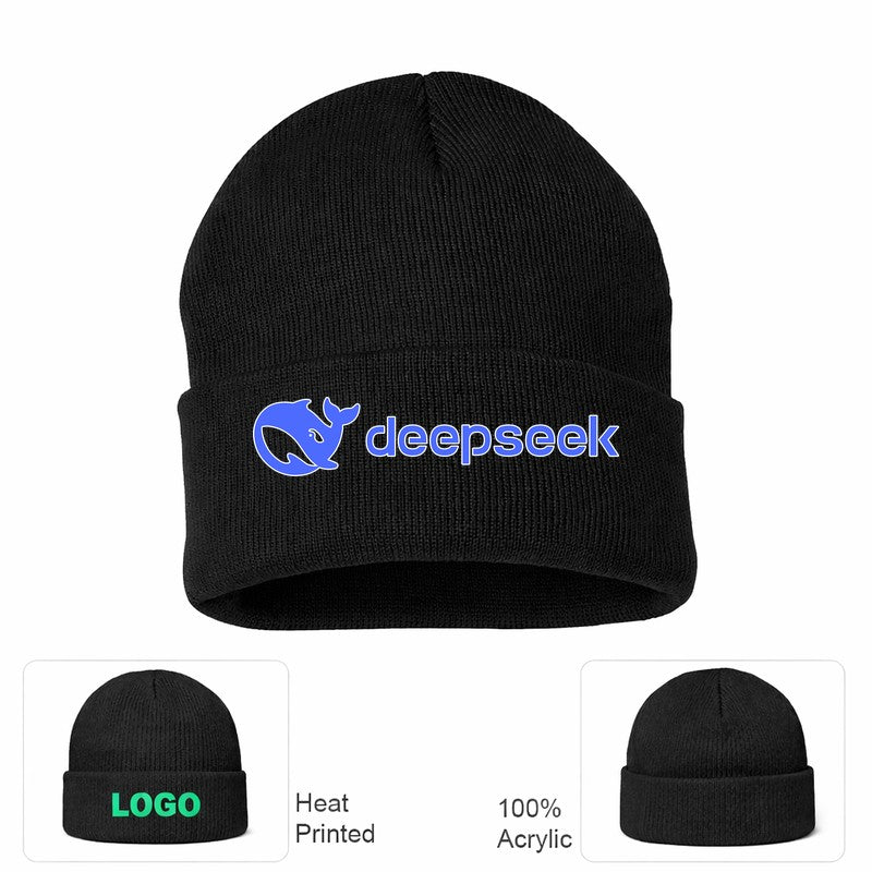 DeepSeek Black Beanie Hat