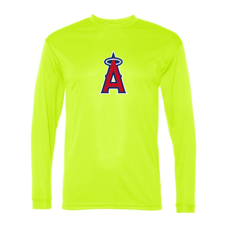 Men's Los Angeles Angels Polyester Long Sleeve T-Shirt - Safety Yellow