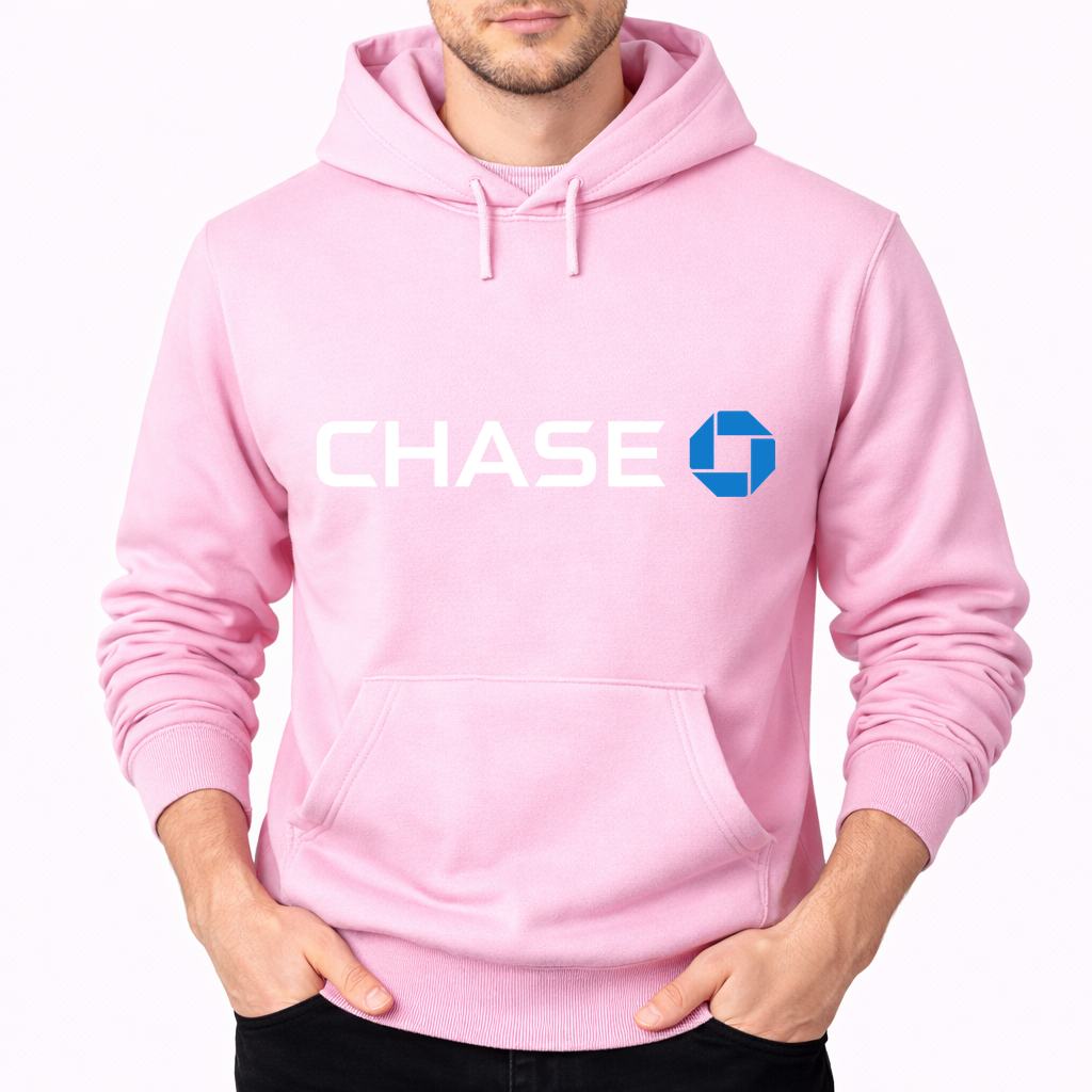 Men's Chase White Pullover Hoodie - Pink