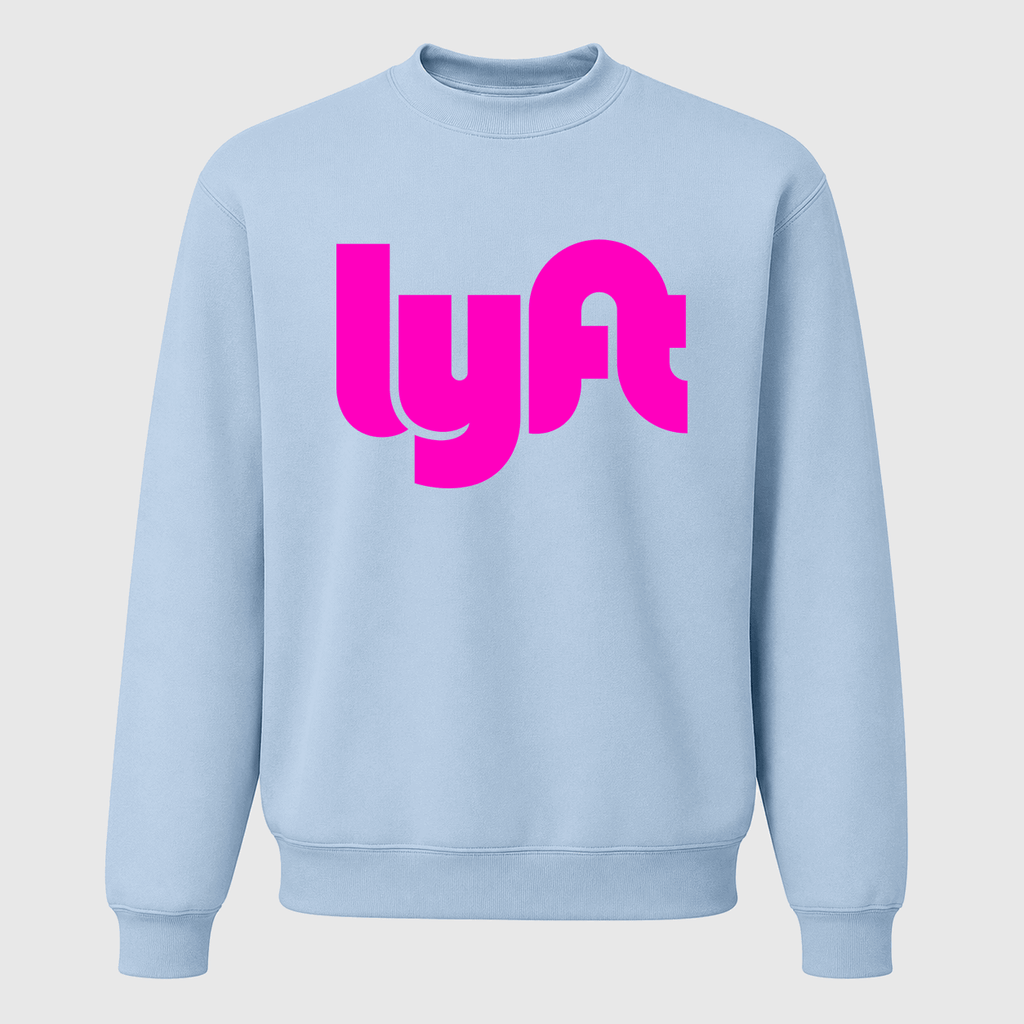 Men's Lyft Pink Logo Crewneck Sweatshirt - Sky Blue